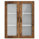 vidaXL Fali üveges szekrény PORTO Öreg fa 80 x 31 x 100 cm Faanyag
