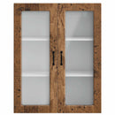 vidaXL Fali üveges szekrény PORTO Öreg fa 80 x 31 x 100 cm Faanyag