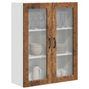 vidaXL Fali üveges szekrény PORTO Öreg fa 80 x 31 x 100 cm Faanyag