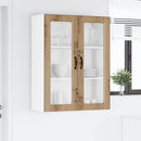 vidaXL Fali üveges szekrény PORTO Artisan tölgy 80 x 31 x 100 cm
