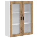 vidaXL Fali üveges szekrény PORTO Artisan tölgy 80 x 31 x 100 cm
