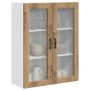 vidaXL Fali üveges szekrény PORTO Artisan tölgy 80 x 31 x 100 cm