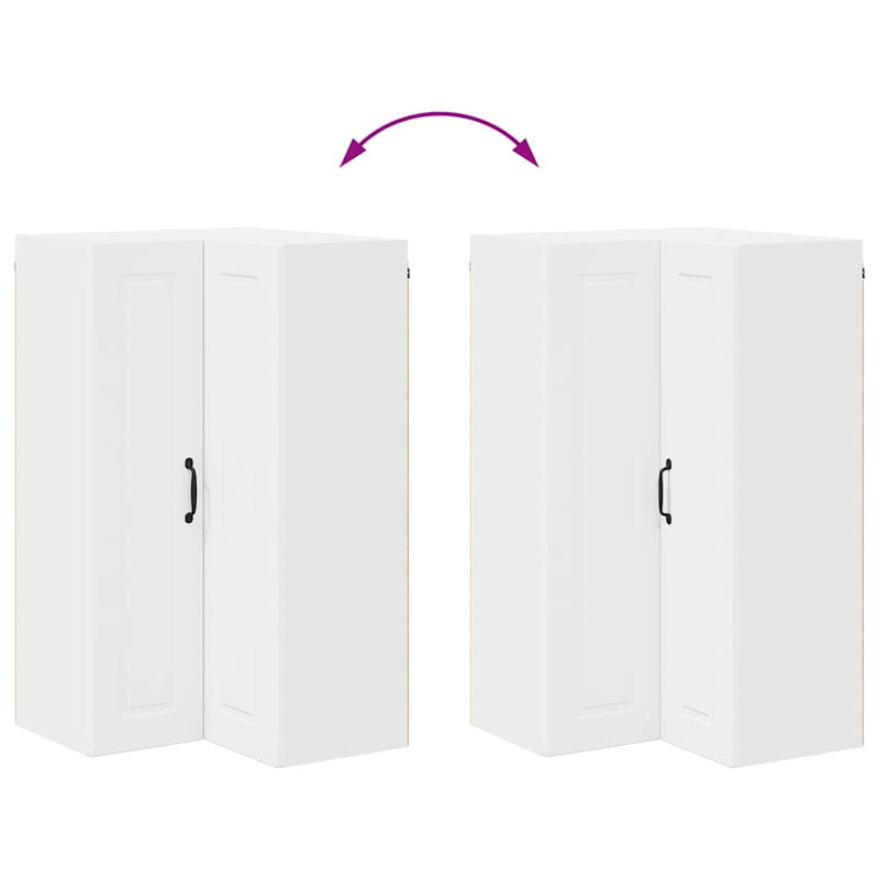 vidaXL Fali konyhaszekrény polcokkal Fehér 57 x 57 x 100 cm Faanyag