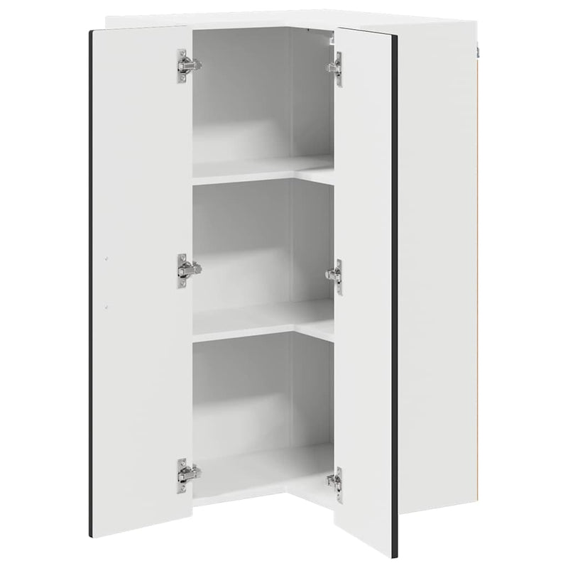 vidaXL Fali konyhaszekrény polcokkal Fekete 57 x 57 x 100 cm Faanyag