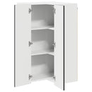 vidaXL Fali sarokszekrény PORTO Fekete 57 x 57 x 100 cm Faanyag