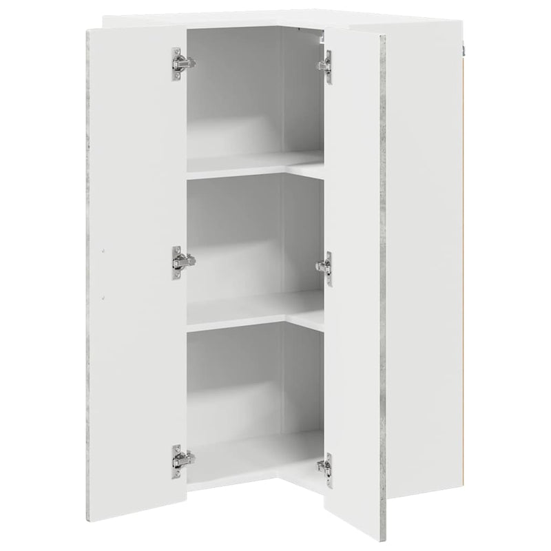 vidaXL Fali konyhaszekrény Beton Szürke 57 x 57 x 100 cm Faanyag