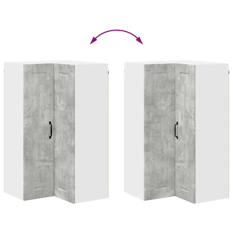 vidaXL Fali konyhaszekrény Beton Szürke 57 x 57 x 100 cm Faanyag