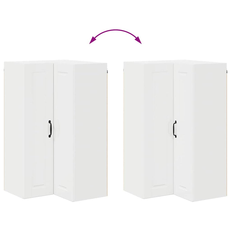 vidaXL Fali konyhaszekrény Magas Fényű Fehér 57 x 57 x 100 cm Faanyag