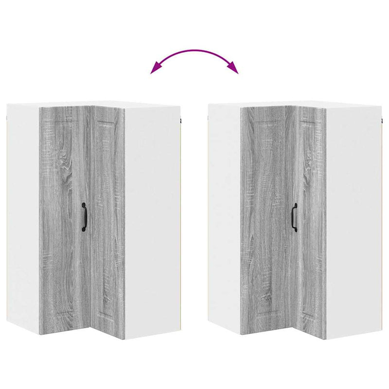 vidaXL Fali konyhaszekrény Szürke Sonoma 57 x 57 x 100 cm Faanyag