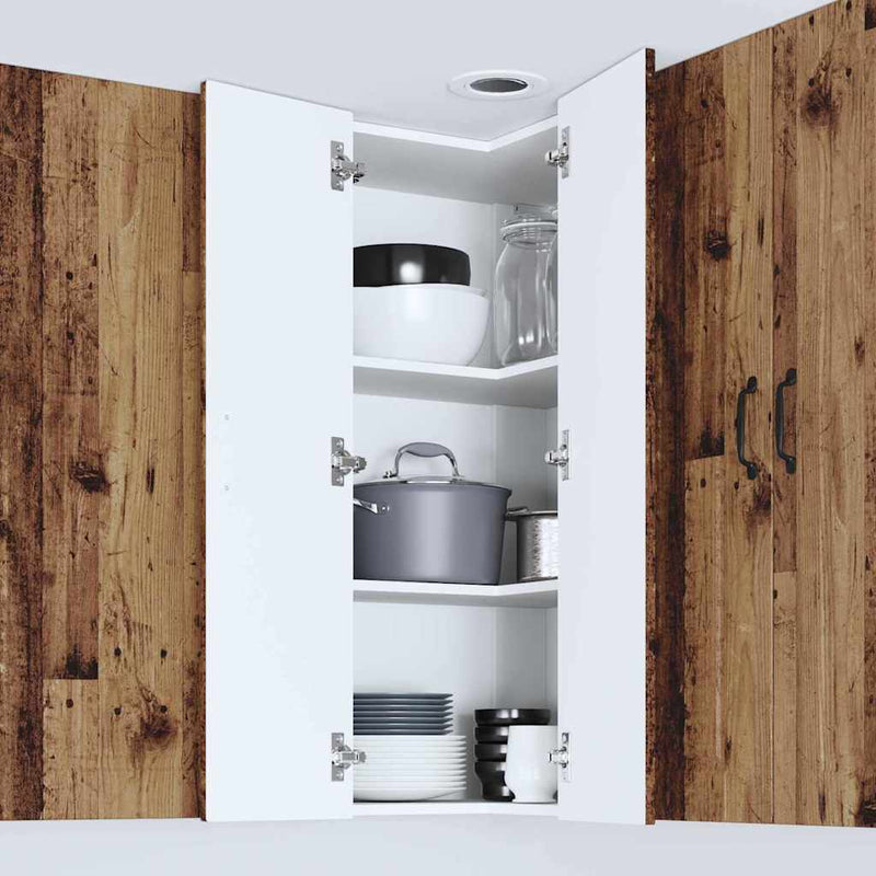 vidaXL Fali konyhaszekrény polcokkal Öreg fa 57 x 57 x 100 cm Faanyag