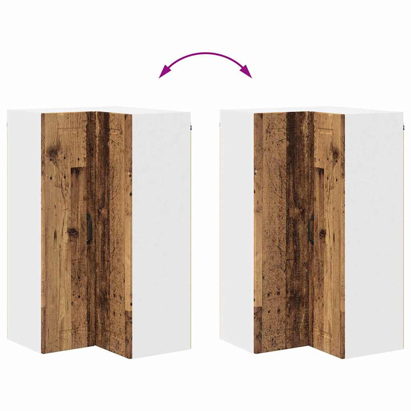 vidaXL Fali konyhaszekrény polcokkal Öreg fa 57 x 57 x 100 cm Faanyag