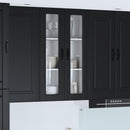 vidaXL Fali üveges szekrény PORTO Fekete 60 x 31 x 100 cm Faanyag