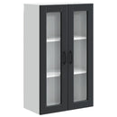 vidaXL Fali üveges szekrény PORTO Fekete 60 x 31 x 100 cm Faanyag