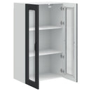 vidaXL Fali üveges szekrény PORTO Fekete 60 x 31 x 100 cm Faanyag
