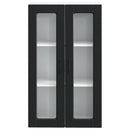 vidaXL Fali üveges szekrény PORTO Fekete 60 x 31 x 100 cm Faanyag