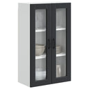 vidaXL Fali üveges szekrény PORTO Fekete 60 x 31 x 100 cm Faanyag