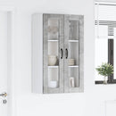 vidaXL Fali üveges szekrény PORTO Beton Szürke 60 x 31 x 100 cm