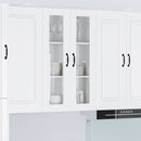 vidaXL Fali üveges szekrény PORTO Magas Fényű Fehér 60 x 31 x 100 cm