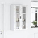 vidaXL Fali üveges szekrény PORTO Magas Fényű Fehér 60 x 31 x 100 cm