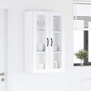 vidaXL Fali üveges szekrény PORTO Magas Fényű Fehér 60 x 31 x 100 cm