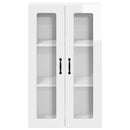vidaXL Fali üveges szekrény PORTO Magas Fényű Fehér 60 x 31 x 100 cm