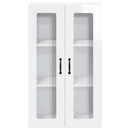 vidaXL Fali üveges szekrény PORTO Magas Fényű Fehér 60 x 31 x 100 cm