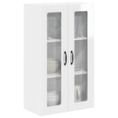 vidaXL Fali üveges szekrény PORTO Magas Fényű Fehér 60 x 31 x 100 cm