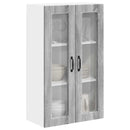 vidaXL Fali üveges szekrény PORTO Szürke Sonoma 60 x 31 x 100 cm