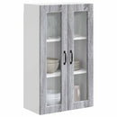 vidaXL Fali üveges szekrény PORTO Szürke Sonoma 60 x 31 x 100 cm