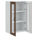 vidaXL Fali üveges szekrény PORTO Barna Tölgy 60 x 31 x 100 cm Faanyag