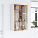 vidaXL Fali üveges szekrény PORTO Öreg fa 60 x 31 x 100 cm Faanyag