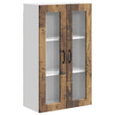 vidaXL Fali üveges szekrény PORTO Öreg fa 60 x 31 x 100 cm Faanyag
