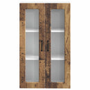 vidaXL Fali üveges szekrény PORTO Öreg fa 60 x 31 x 100 cm Faanyag