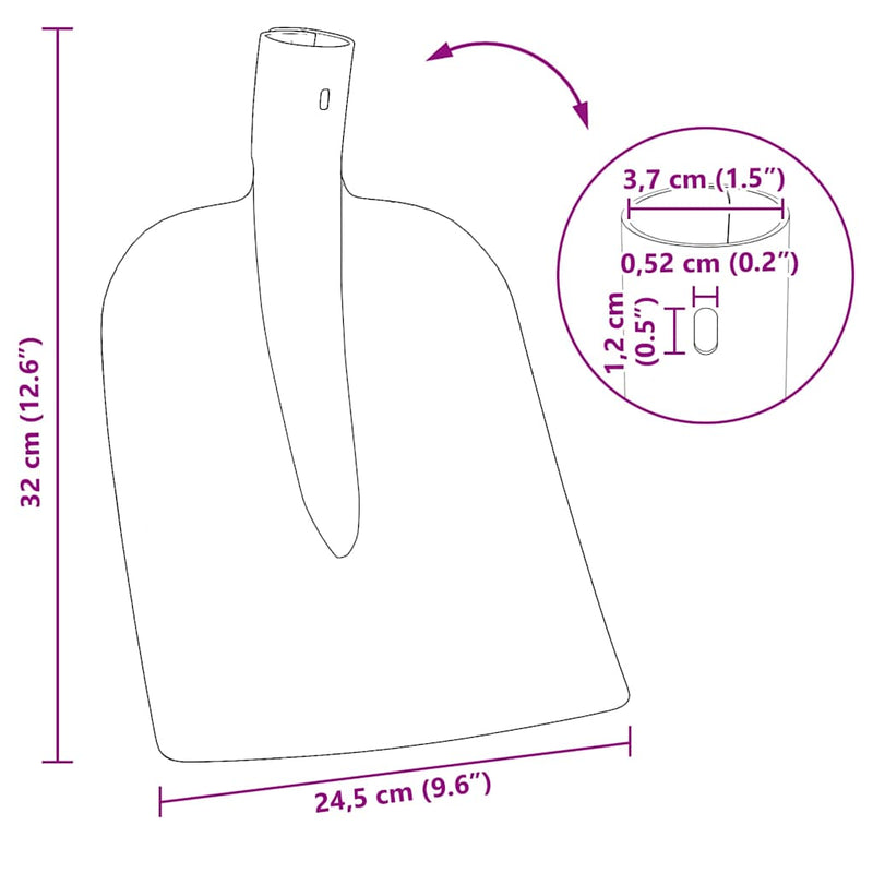 vidaXL Lapát Fej Piros 32 x 24,5 cm Porszórt acél