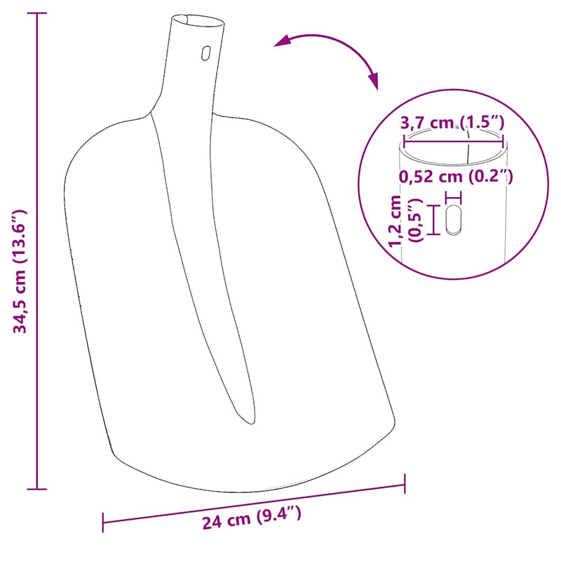 vidaXL Lapát Fej Fekete 34,5 x 24 cm Porszórt acél