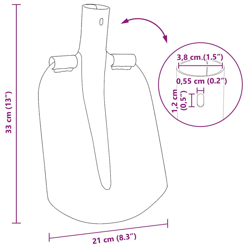 vidaXL Lapát Fej Ezüst 33 x 21 cm Porszórt acél