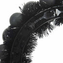 vidaXL Karácsonyi labda koszorúk 2 pcs Fekete 33 x 33 x 7 cm