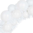 vidaXL Karácsonyi labda koszorúk 2 pcs Fehér 33 x 33 x 7 cm