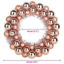 vidaXL Karácsonyi labda koszorúk 2 pcs Rózsaarany 33 x 33 x 7 cm