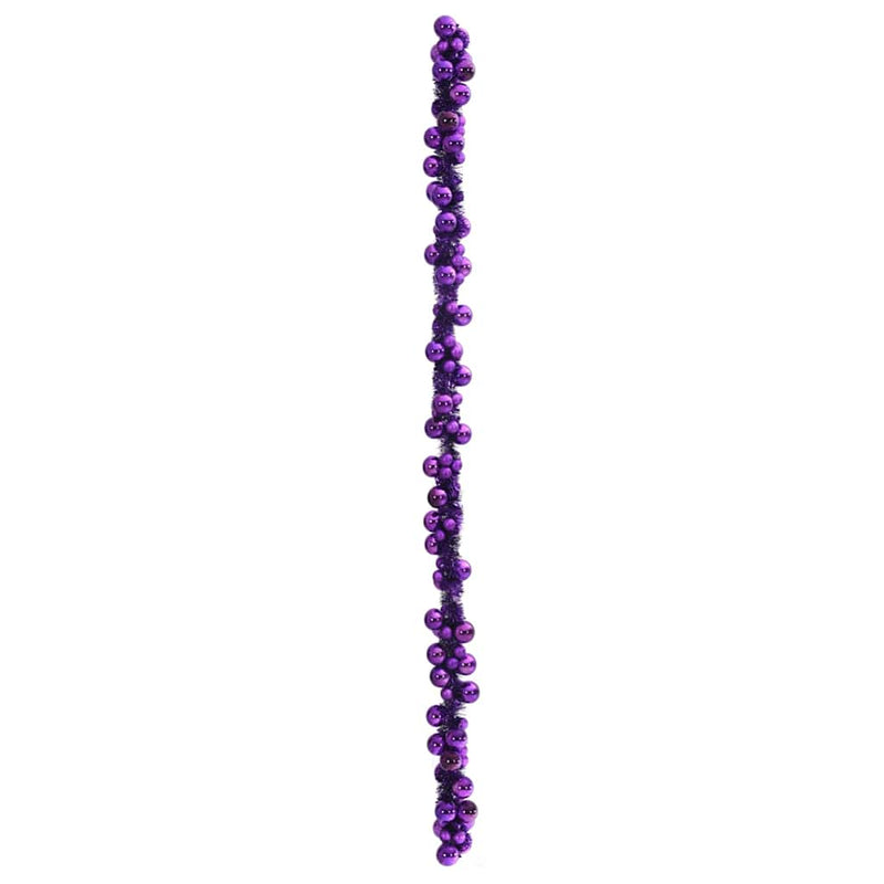 vidaXL Karácsonyi gömb girland Lila 186 cm Polisztirol