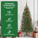 vidaXL Karácsonyi Díszgömb Készlet 150 LED-del 61 pcs Piros Műanyag