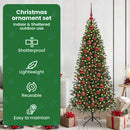 vidaXL Karácsonyi Díszgömb Készlet 300 LED-del 120 pcs Piros Műanyag