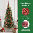 vidaXL Karácsonyi Díszgömb Készlet 300 LED-del 120 pcs Piros Műanyag