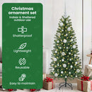 vidaXL Karácsonyi Díszgömb Készlet 150 LED-del 61 pcs Fehér Műanyag