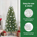 vidaXL Karácsonyi Díszgömb Készlet 150 LED-del 61 pcs Fehér Műanyag