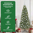 vidaXL Karácsonyi Díszgömb Készlet 300 LED-del 120 pcs Fehér Műanyag