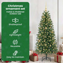 vidaXL Karácsonyi Díszgömb Készlet 150 LED-del 61 pcs Arany Műanyag