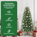 vidaXL Karácsonyi Díszgömb Készlet 150 LED-del 61 pcs Ezüst Műanyag