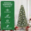 vidaXL Karácsonyi Díszgömb Készlet 300 LED-del 120 pcs Ezüst Műanyag