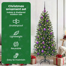 vidaXL Karácsonyi Díszgömb Készlet 150 LED-del 61 pcs Lila Műanyag